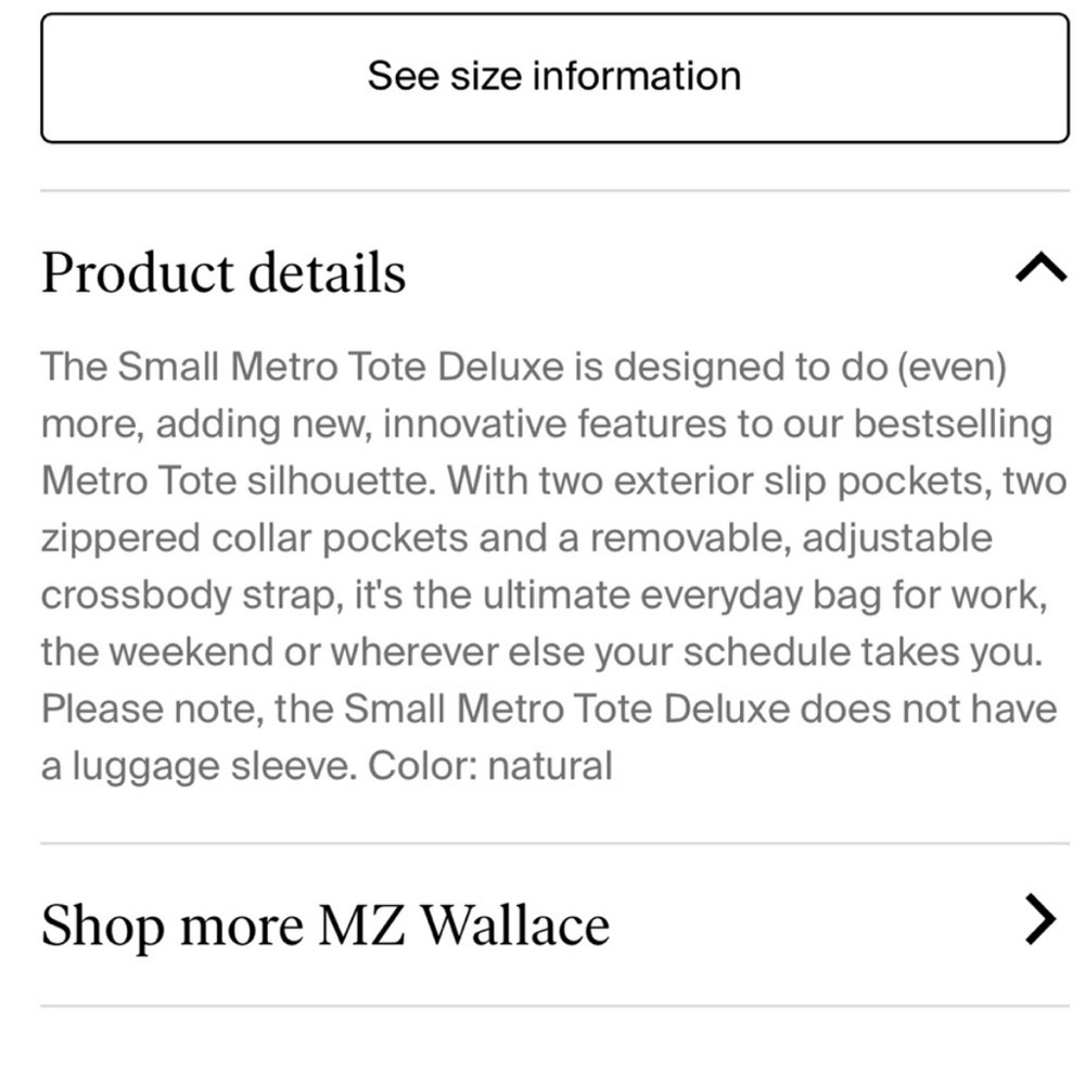 MZ Wallace Pale Rose Gold Metallic Small Metro Tote Deluxe - NEW w TAGS - Picture 16 of 16